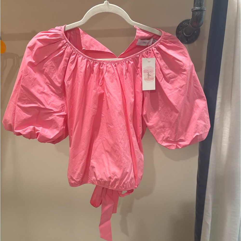 Bubble Pink Nadia Tie Back Crop Top
